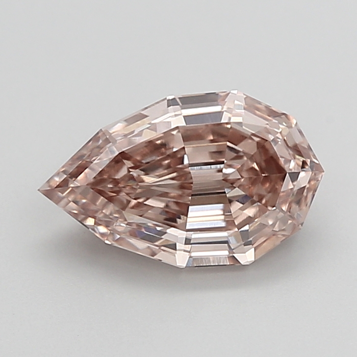 1.76 carat Fancy Brown Pear Step Cut lab grown diamond, VS1, IGI certified