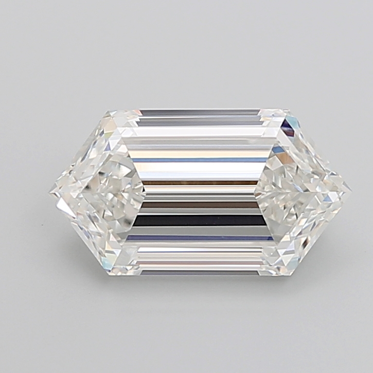 5.07 carat Hexagon lab grown diamond, G VVS2, IGI certified