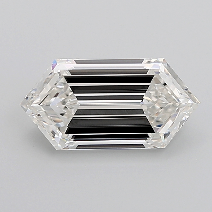 5.07 carat Hexagon lab grown diamond, G VVS2, IGI certified