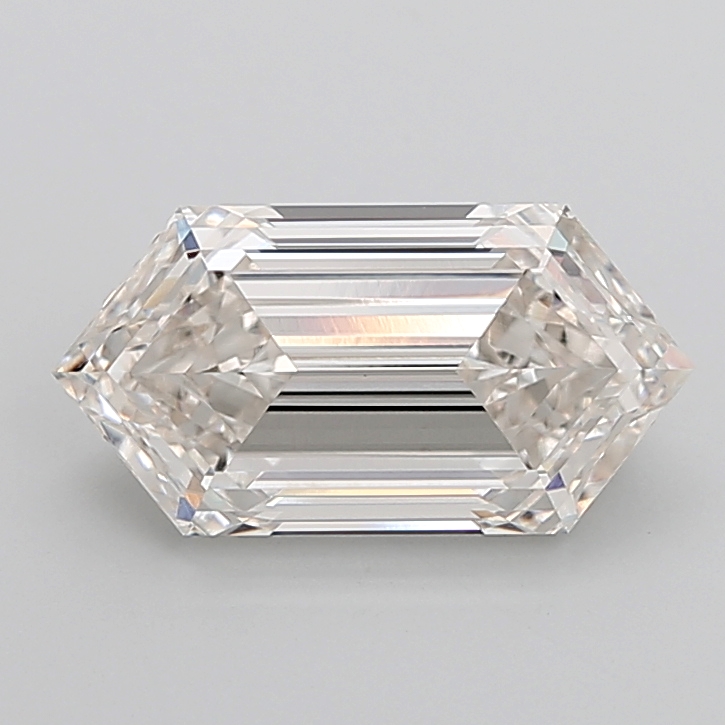 6.14 carat Hexagon lab grown diamond, H VVS2, IGI certified