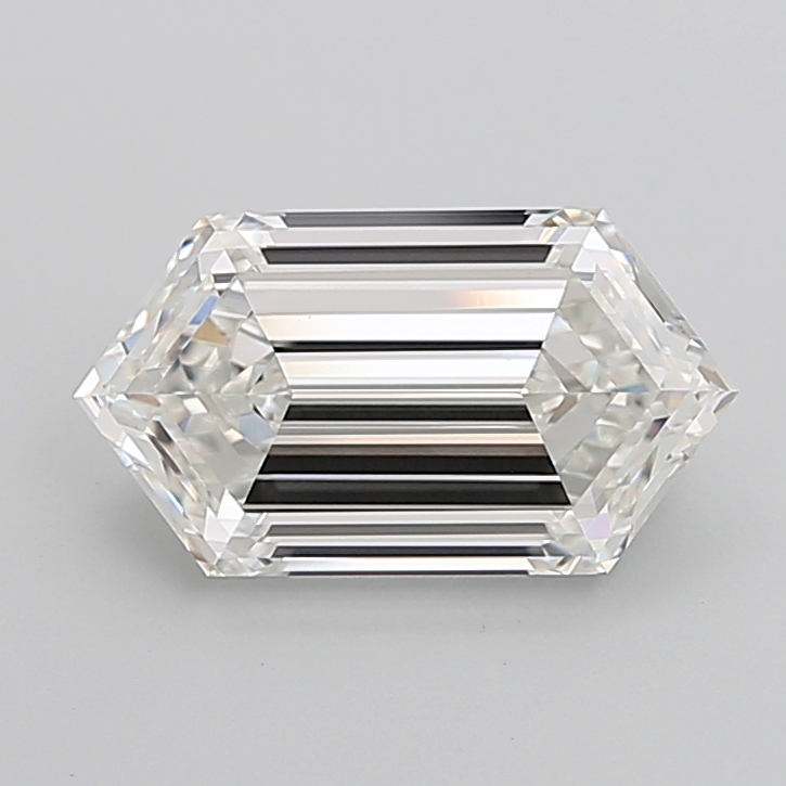 5.07 carat Hexagon lab grown diamond, G VVS2, IGI certified