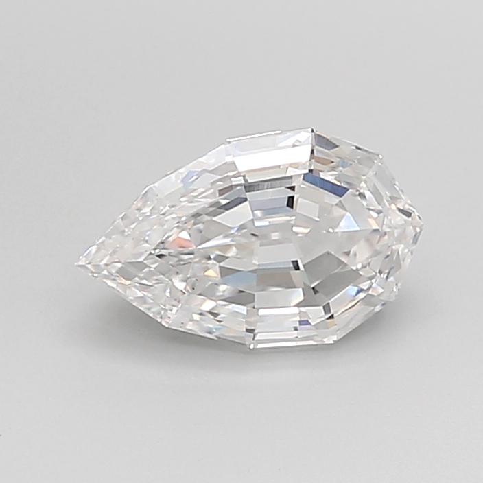 1.77 carat Pear Step Cut lab grown diamond, D VS1, IGI certified