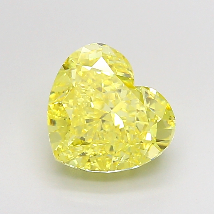 Heart 3.03 carat FVY fancy color loose diamond
