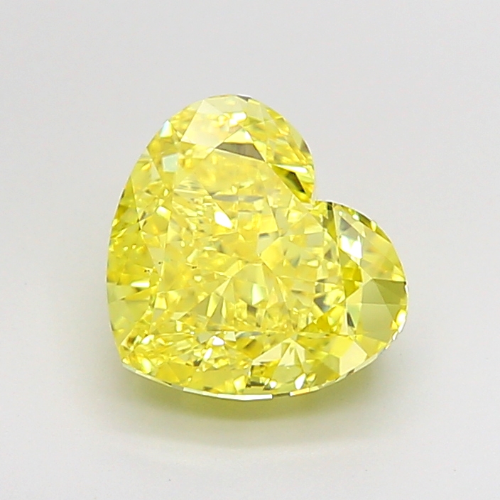 3.03 carat Fancy Vivid Yellow Heart lab grown diamond, VS1, IGI certified