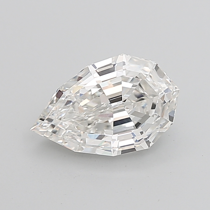 4.11 carat Pear Step Cut lab grown diamond, F VS1, IGI certified