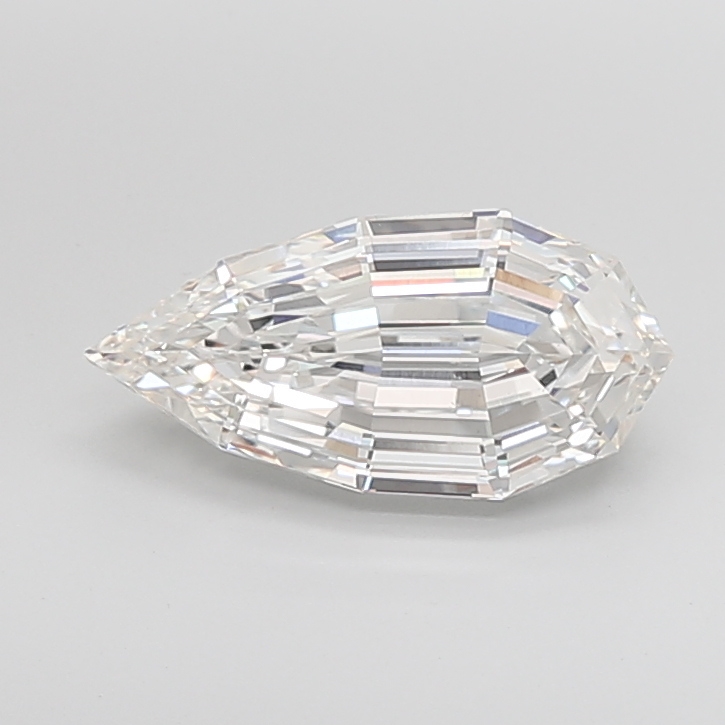 4.09 carat Pear Step Cut lab grown diamond, G VVS2, IGI certified