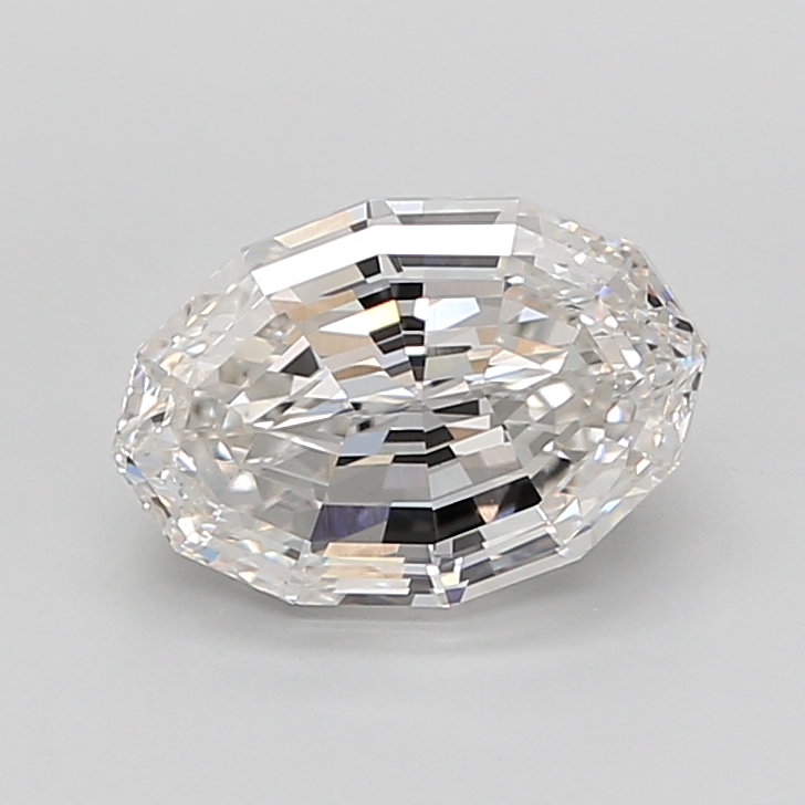 4.13 carat Oval Step Cut lab grown diamond, G VVS2, IGI certified
