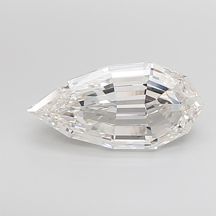 4.05 carat Pear Step Cut lab grown diamond, G VVS2, IGI certified