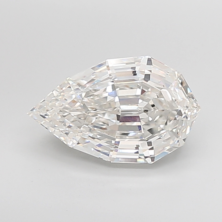 5.30 carat Pear Step Cut lab grown diamond, F VS1, IGI certified