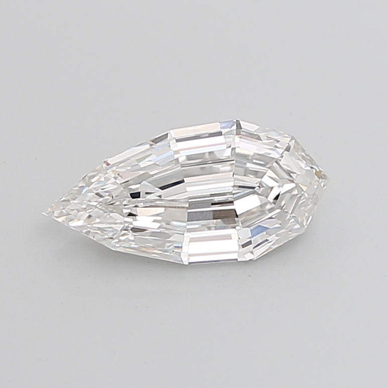 3.02 carat Pear Step Cut lab grown diamond, E VVS2, IGI certified