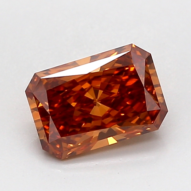 1.03 carat Fancy Brown Radiant Cut lab grown diamond, VVS2, IGI certified