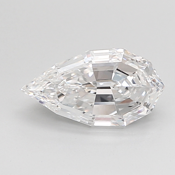 1.61 carat Pear Step Cut lab grown diamond, D VS1, IGI certified