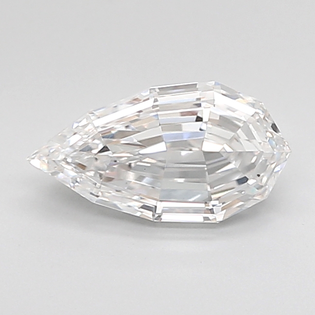 1.01 carat Pear Step Cut lab grown diamond, D VS1, IGI certified