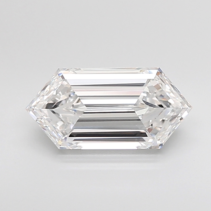 2.88 carat Hexagon lab grown diamond, E VVS2, IGI certified