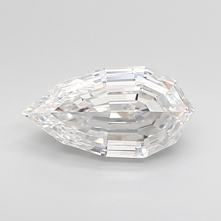 1.65 carat Pear Step Cut lab grown diamond, E VVS2, IGI certified