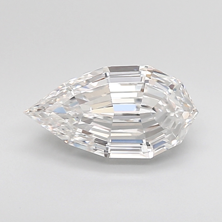1.59 carat Pear Step Cut lab grown diamond, E VVS2, IGI certified