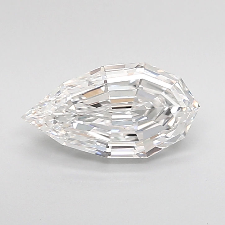 1.60 carat Pear Step Cut lab grown diamond, D VS2, IGI certified
