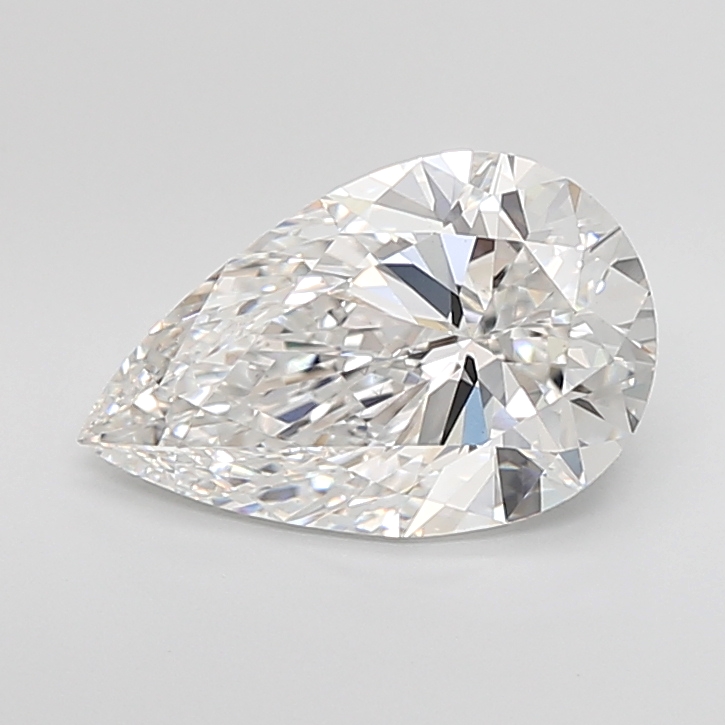 4.01 carat Pear lab grown diamond, E VVS2, IGI certified