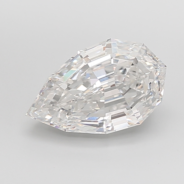 5.08 carat Pear Step Cut lab grown diamond, E VS1, IGI certified