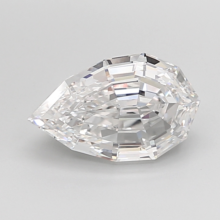 2.63 carat Pear Step Cut lab grown diamond, D VVS2, IGI certified