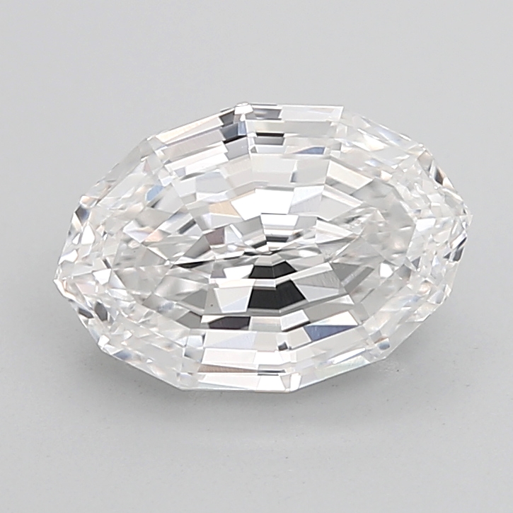 2.77 carat Oval Step Cut lab grown diamond, D VVS2, IGI certified