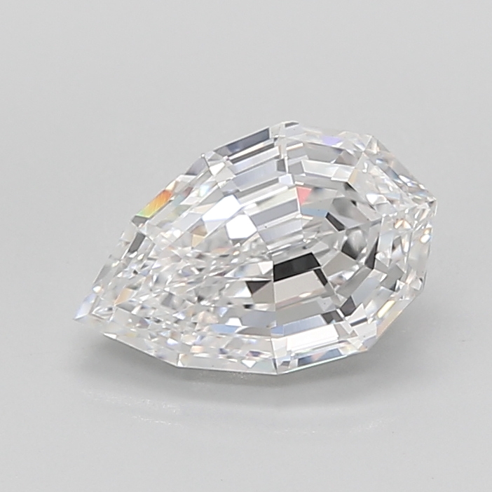 3.12 carat Pear Step Cut lab grown diamond, D VS1, IGI certified