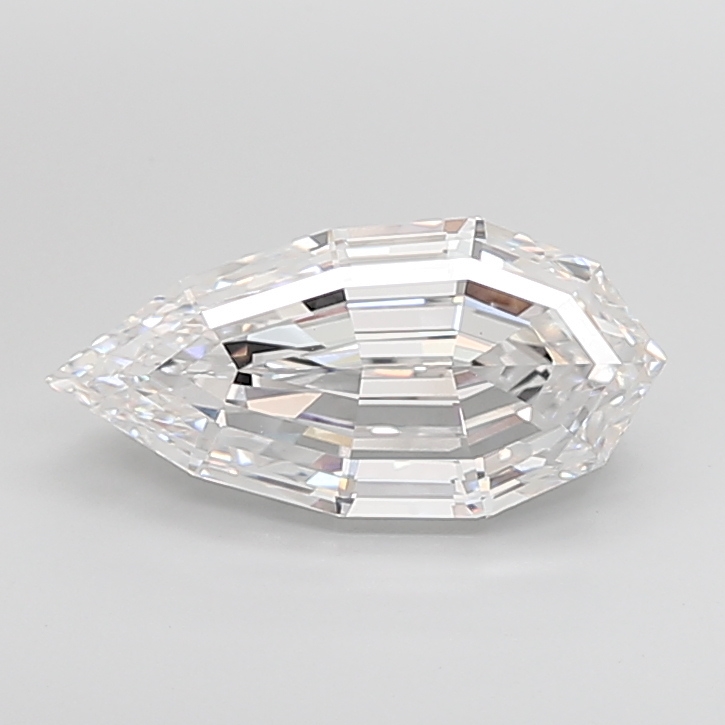 5.05 carat Pear Step Cut lab grown diamond, E VVS2, IGI certified