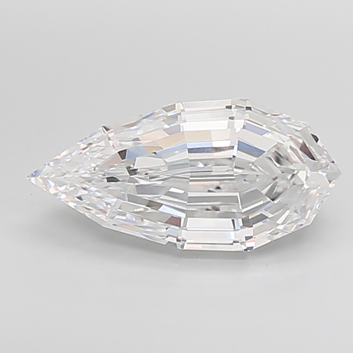 5.43 carat Pear Step Cut lab grown diamond, D VVS2, IGI certified