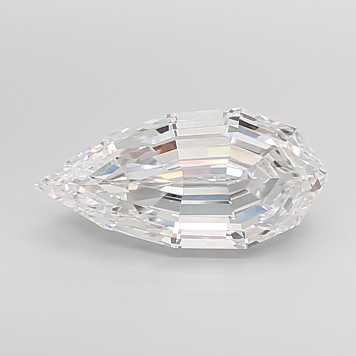 5.30 carat Pear Step Cut lab grown diamond, D VVS2, IGI certified