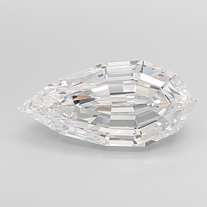 5.23 carat Pear Step Cut lab grown diamond, D VVS2, IGI certified