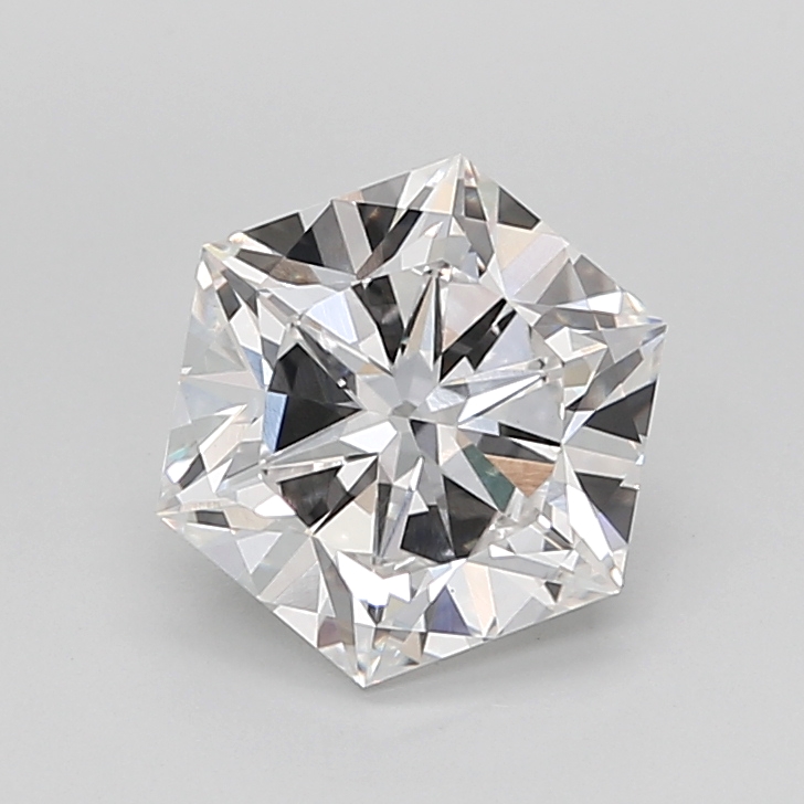 3.09 carat Hexagon Brilliant lab grown diamond, D VS1, IGI certified