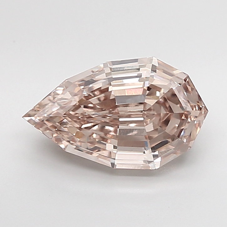 4.08 carat Fancy Brown Pear Step Cut lab grown diamond, VVS2, IGI certified