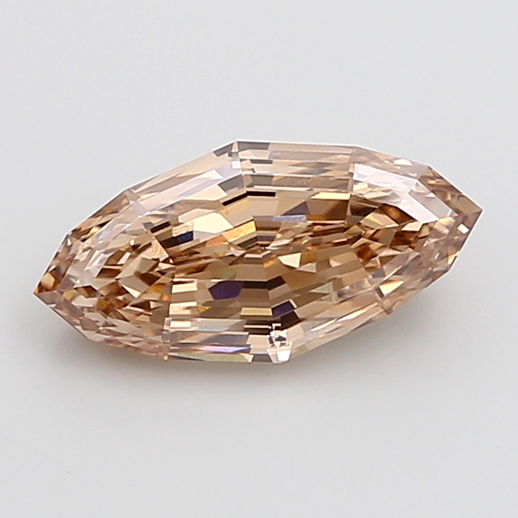 4.08 carat Fancy Brown Marquise Step Cut lab grown diamond, VS1, IGI certified