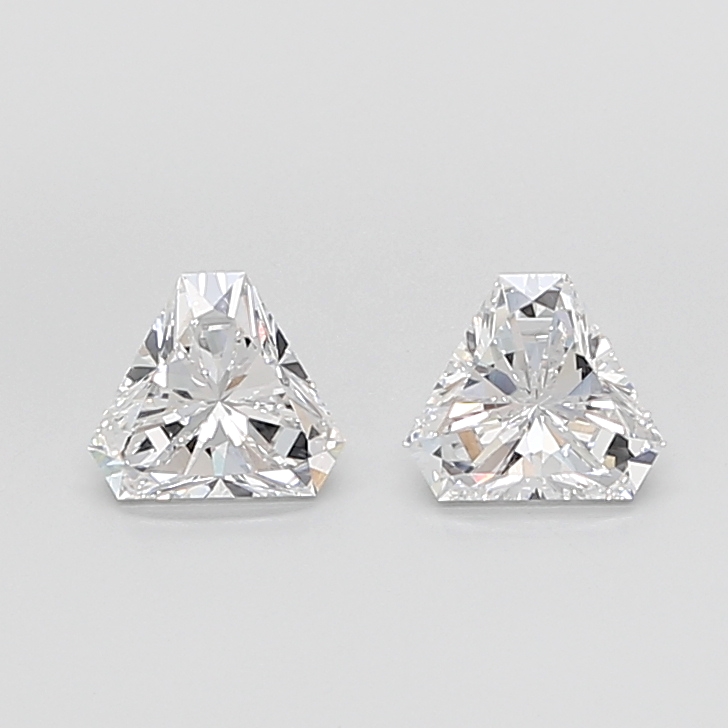Matched pair of Calf Cut lab grown diamonds, 7.30 × 7.30 mm, D VS1, 3.03ct total