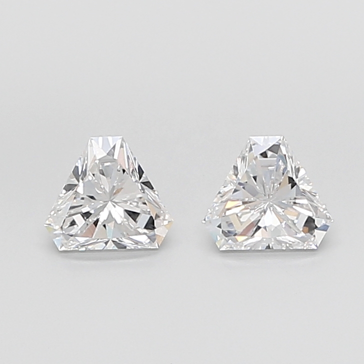 Matched pair of Calf Cut lab grown diamonds, 7.30 × 7.30 mm, E VVS2, 3.00ct total