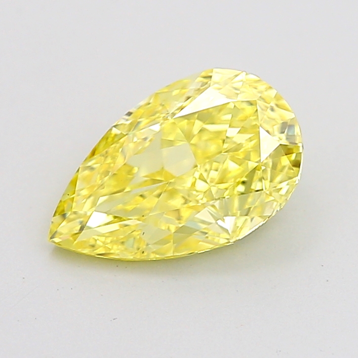 1.47 carat Fancy Intense Yellow Pear lab grown diamond, VS1, IGI certified