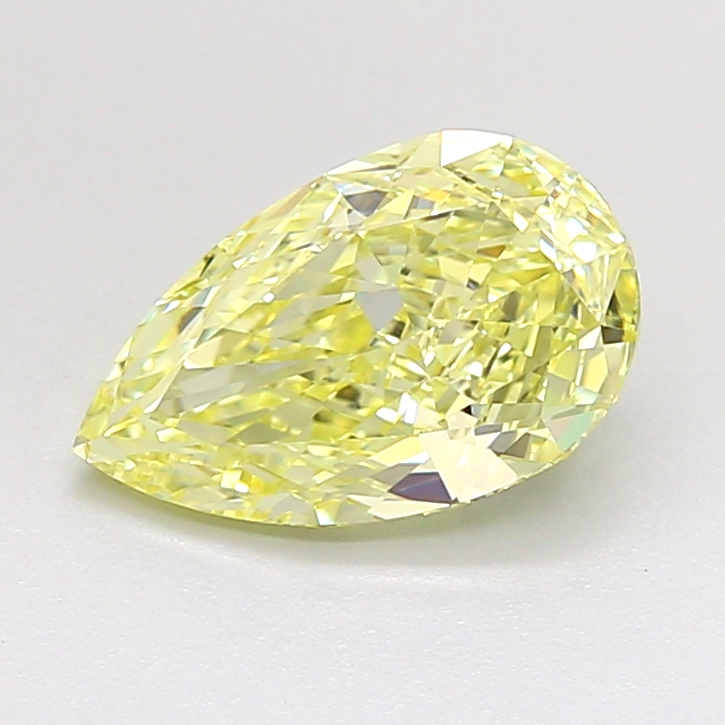 1.79 carat Fancy Yellow Pear lab grown diamond, VVS2, IGI certified