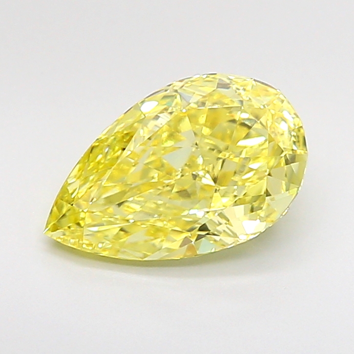 1.92 carat Fancy Intense Yellow Pear lab grown diamond, VS1, IGI certified