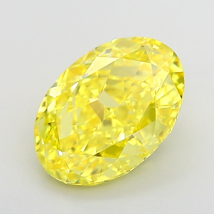 2.63 carat Fancy Vivid Yellow Oval lab grown diamond, VS1, IGI certified