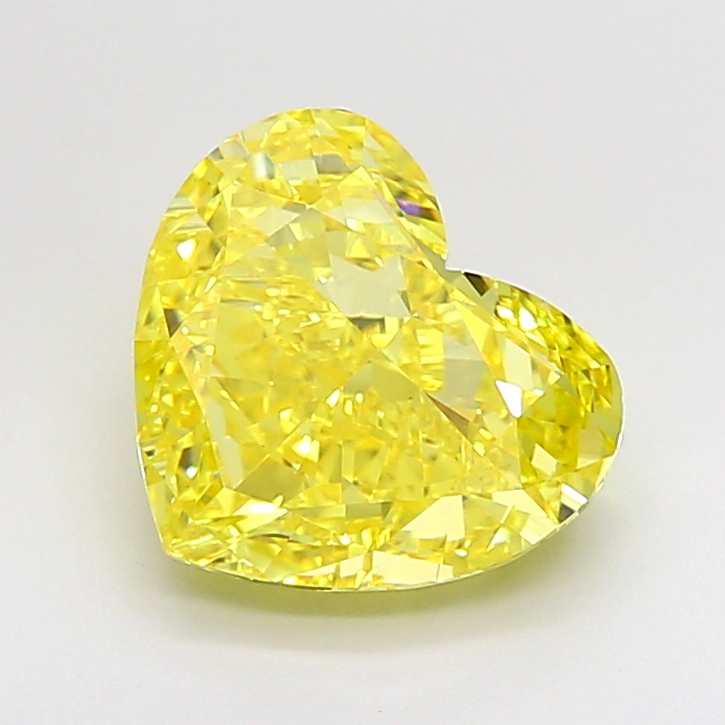 3.74 carat Fancy Vivid Yellow Heart lab grown diamond, VS1, IGI certified