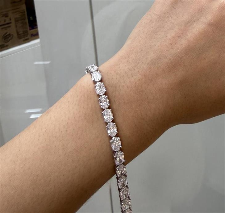 Tennis Bracelet, 14K White Gold, stock 1005651