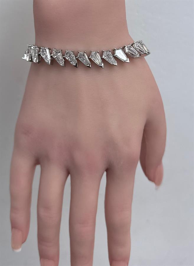 Fashion Bracelet, 14K White Gold, stock 161371