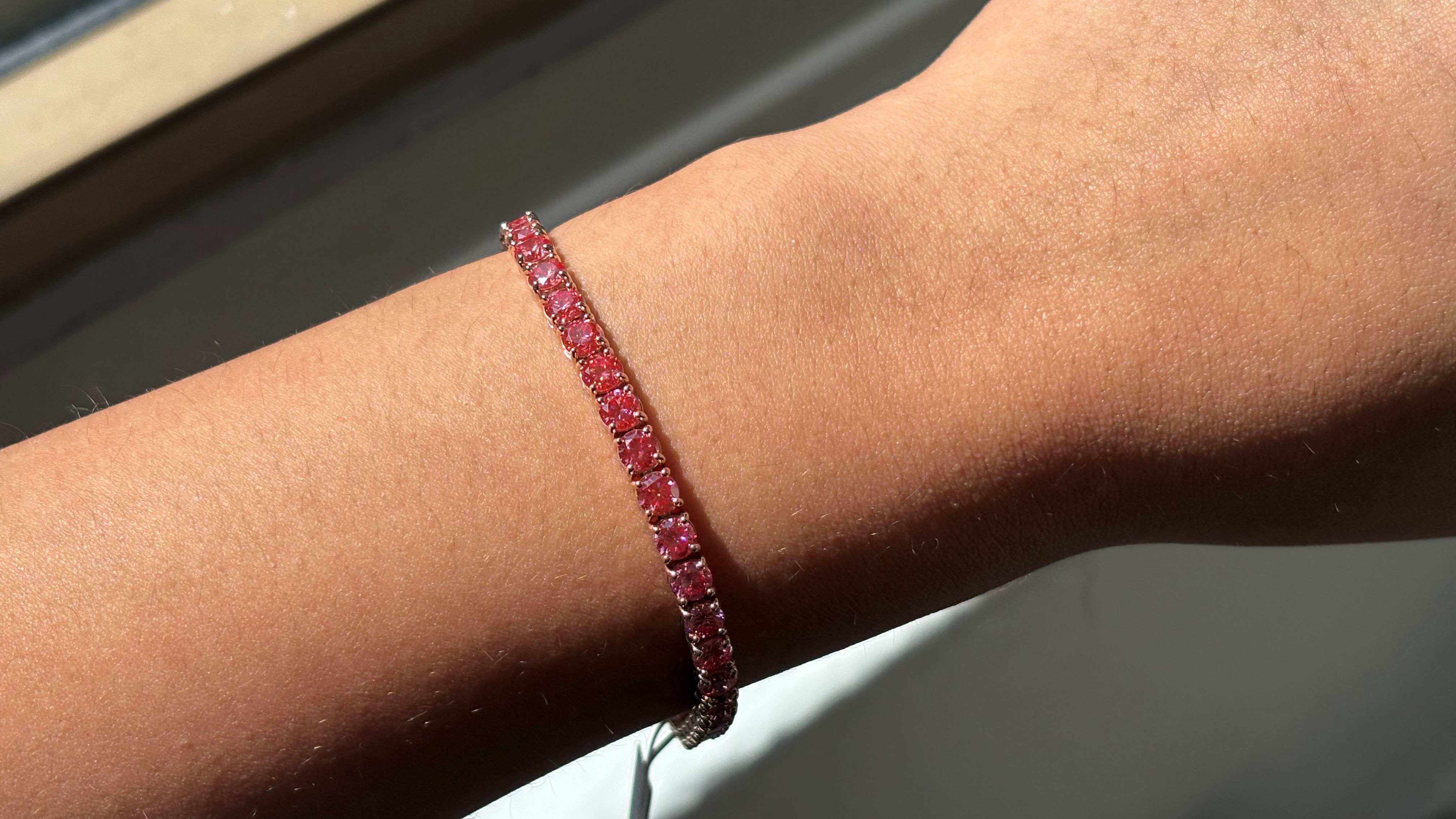 Tennis Bracelet, 14K Rose Gold, stock 1976377