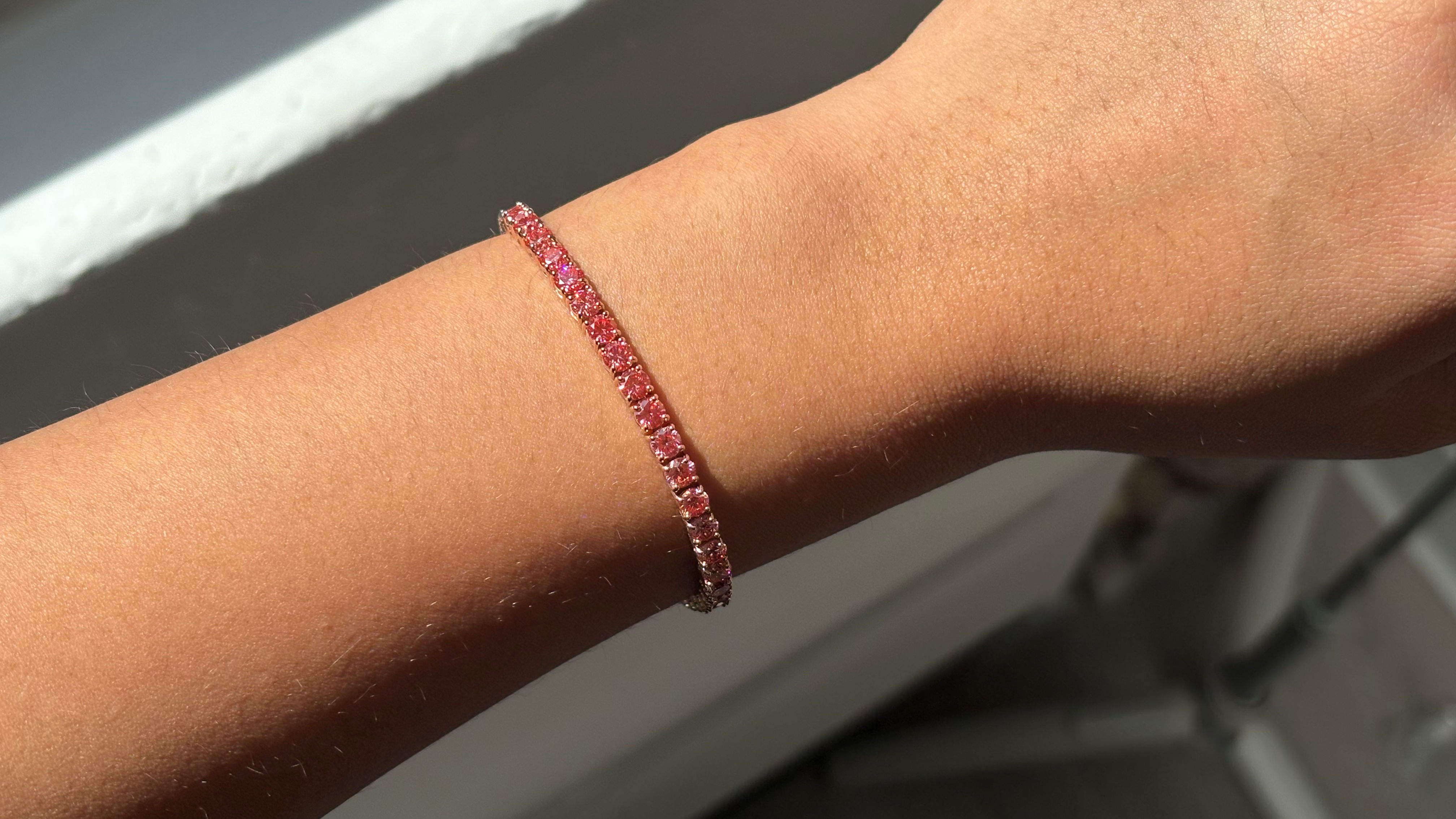 Tennis Bracelet, 14K Rose Gold, stock 1976378