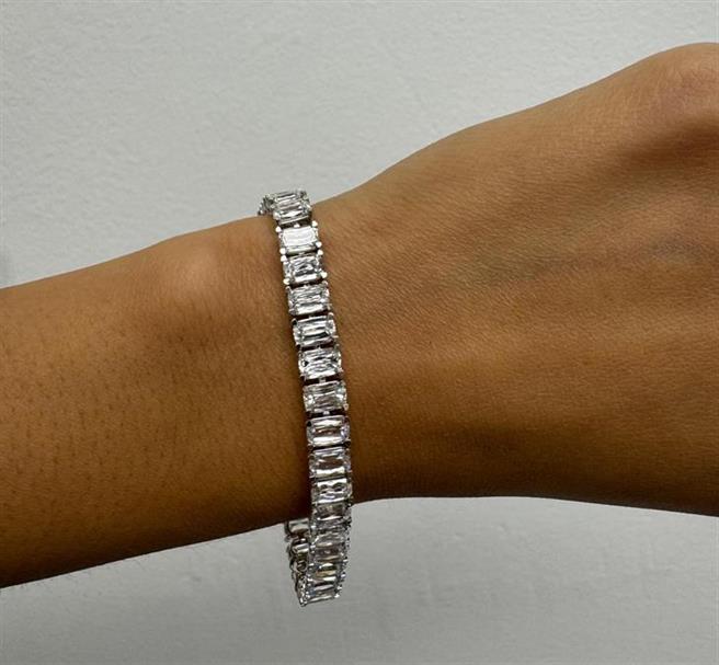 Tennis Bracelet, 14K White Gold, stock 302250