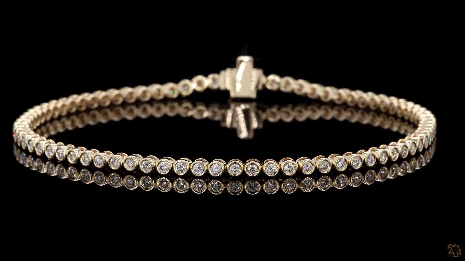 Tennis Bracelet, 14K Yellow Gold, stock TBZ3-2.4-14Y