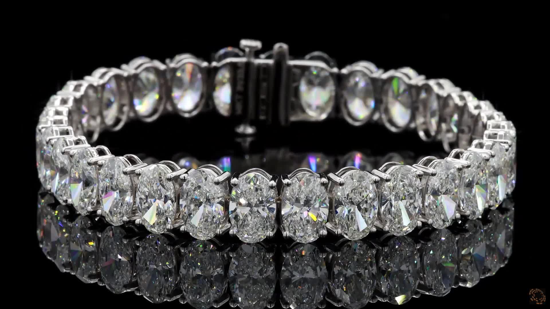 Tennis Bracelet, 14K White Gold, stock TBOV34-1.1-W