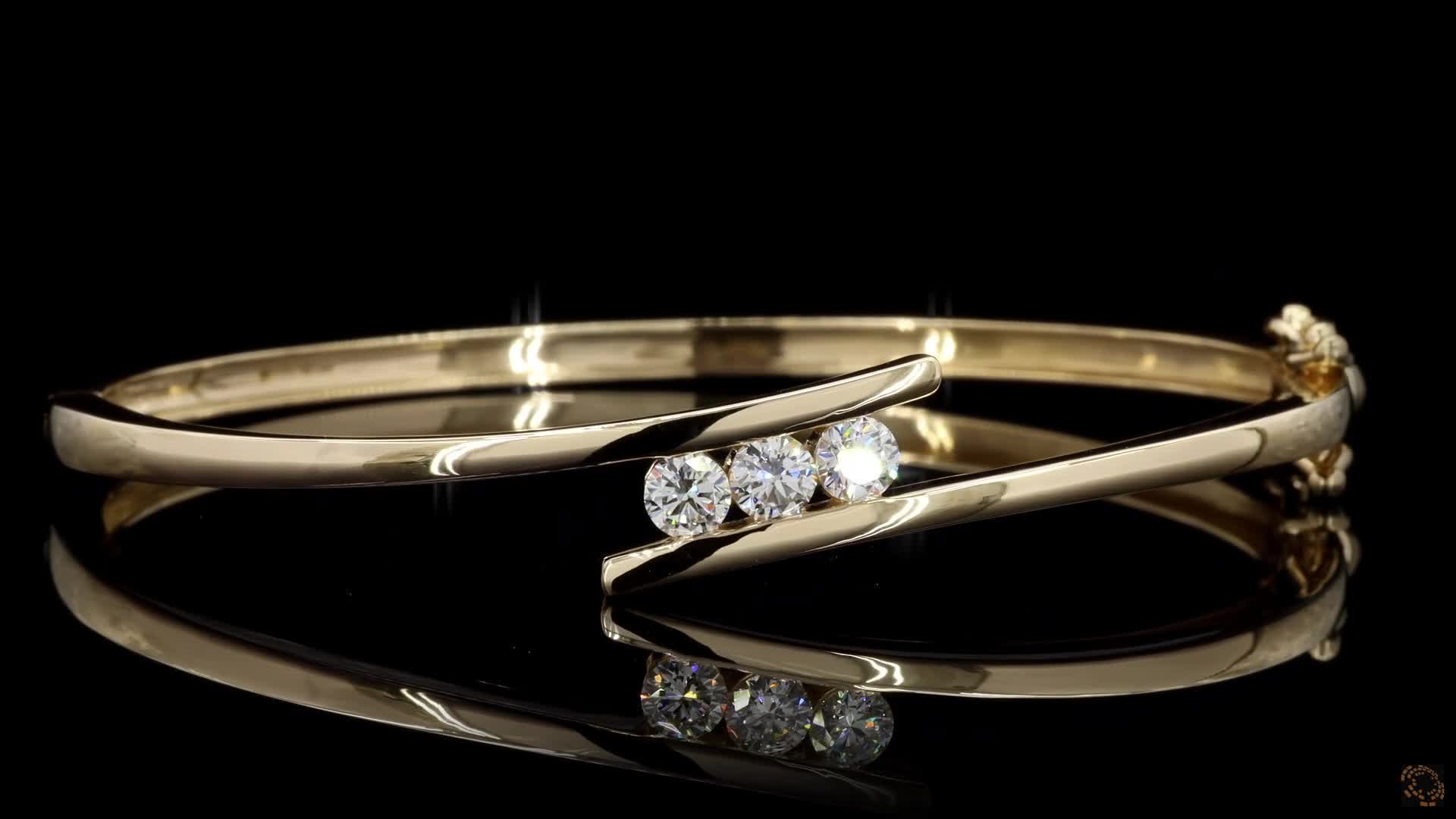 Bangle Bracelet, 14K Yellow Gold, stock GD-1495