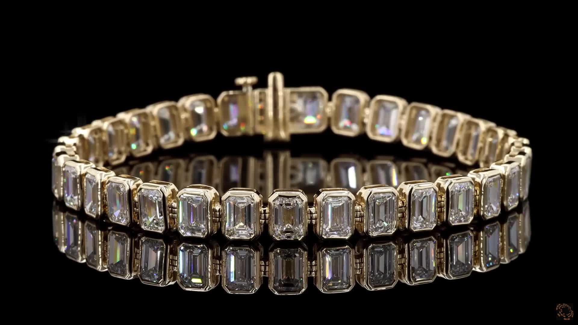 Tennis Bracelet, 14K Yellow Gold, stock 1462945