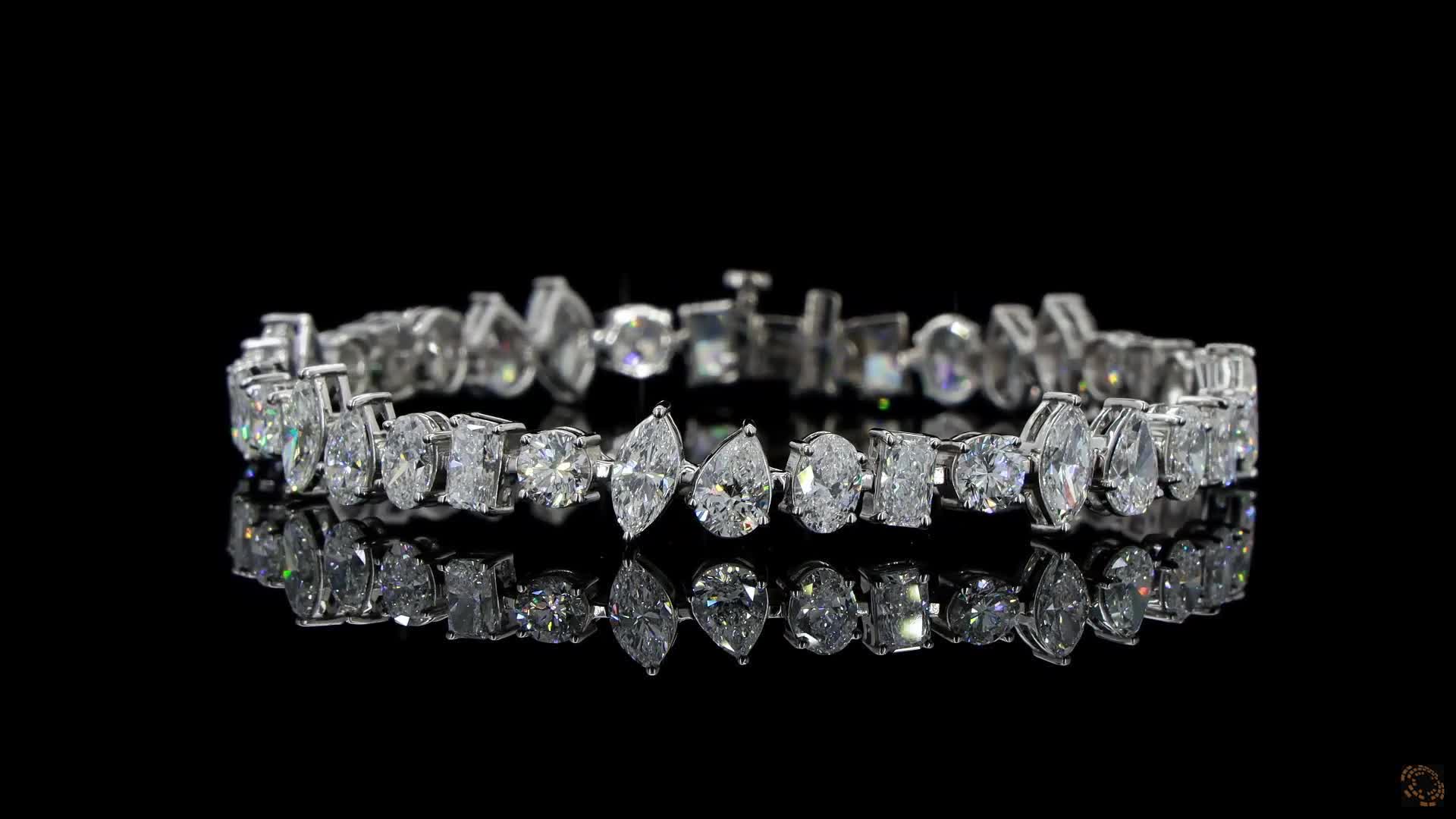 Fancy Shape Bracelet, 18K White Gold, stock 1022445